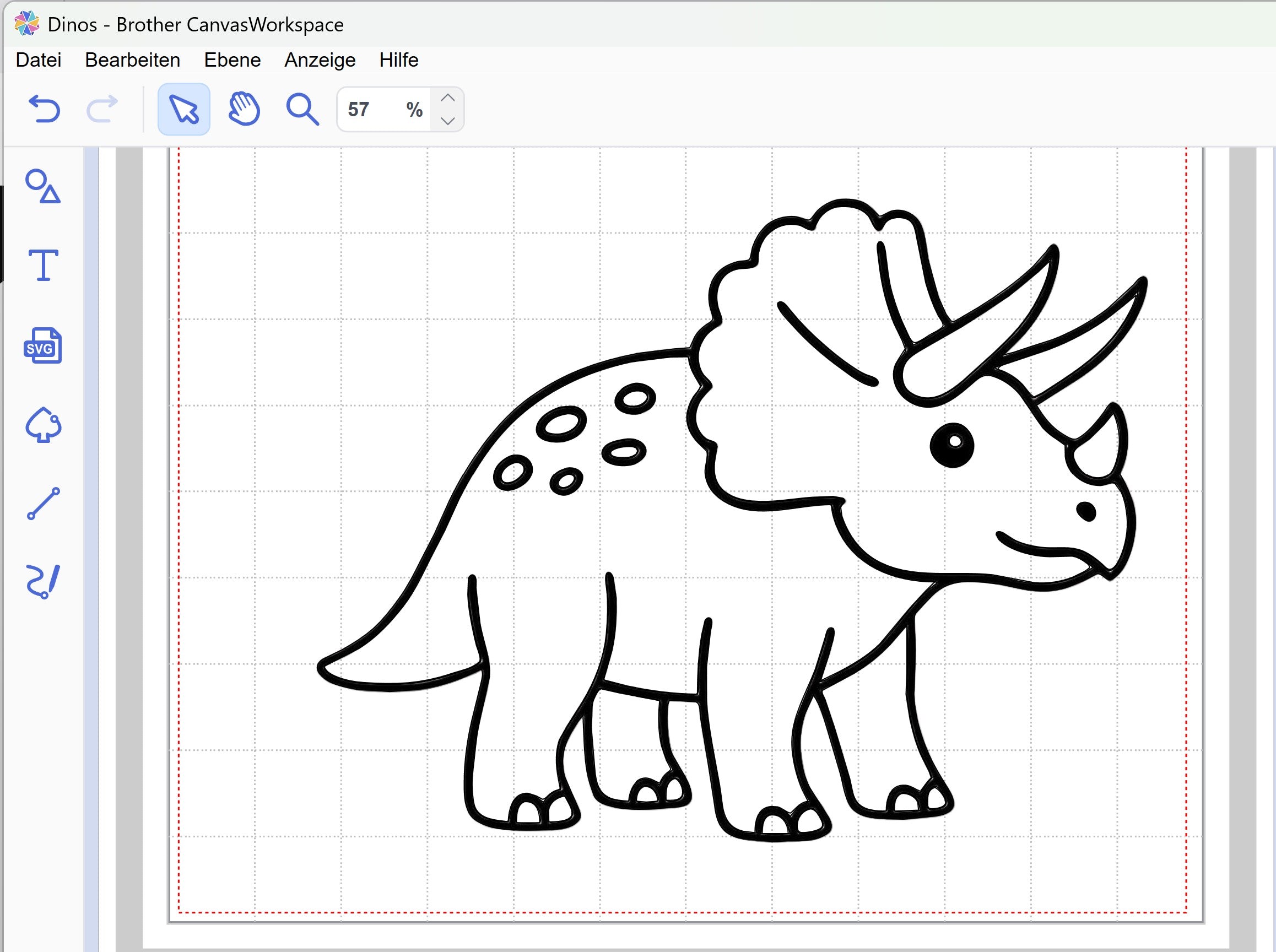 Plotter OnlinekursBrother CanvasWorkspace Dino PNG