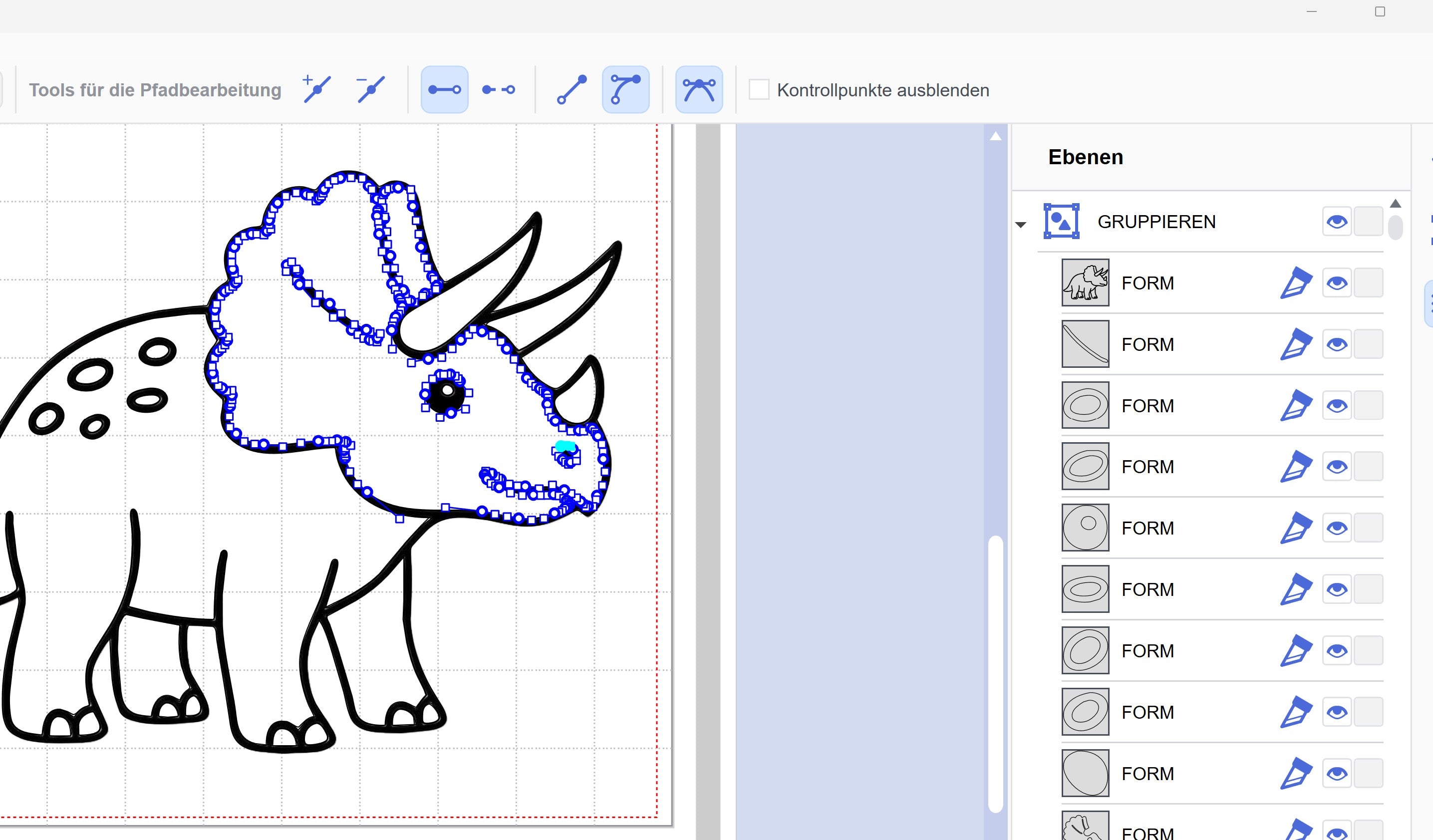 Plotterkurs Online CanvasWorkspace Dino SVG