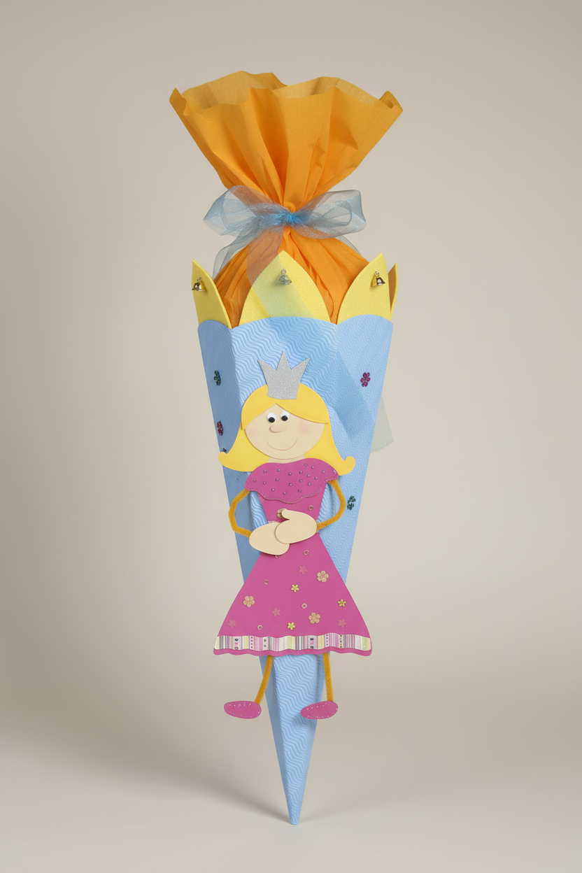 fertige Schultuete mit Prinzessin